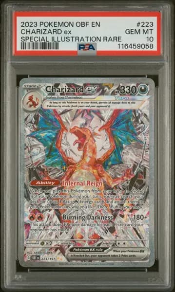 2023 POKEMON OBSIDIAN FLAMES SPECIAL ILLUSTRATION RARE #223 CHARIZARD EX PSA 10