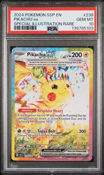 2024 POKEMON SSP EN-SURGING SPARKS SPECIAL ILLUSTRATION RARE PIKACHU EX PSA 10