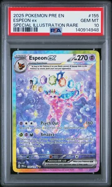 2025 POKEMON PRE EN-PRISMATIC EVOLUTIONS #155 ESPEON EX PSA 10