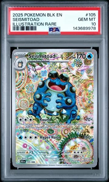 2025 POKEMON BLK EN-BLACK BOLT ILLUSTRATION RARE #105 SEISMITOAD PSA 10