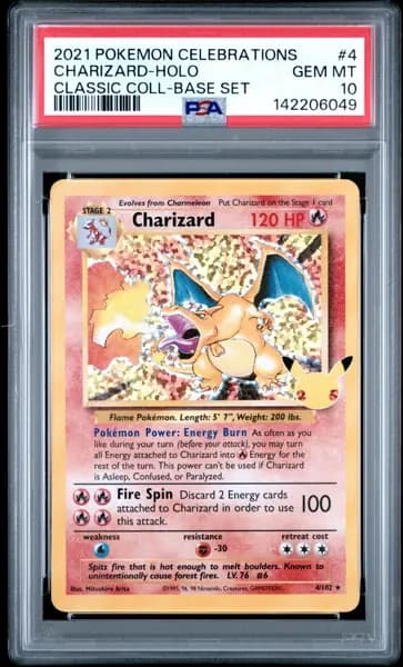 2021 POKEMON CELEBRATIONS CLASSIC COLLECTION #4 CHARIZARD-HOLO PSA 10