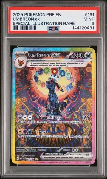2025 POKEMON PRISMATIC EVOLUTIONS SPECIAL ILLUSTRATION RARE UMBREON EX PSA 9