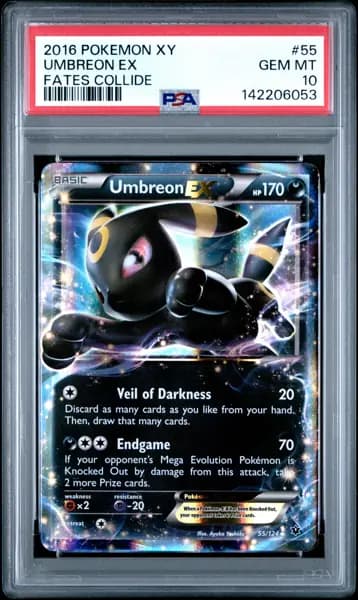 2016 POKEMON XY FATES COLLIDE #55 UMBREON EX PSA 10