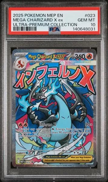 2025 POKEMON MEP EN-ME BLACK STAR PROMO #023 MEGA CHARIZARD X EX PSA 10