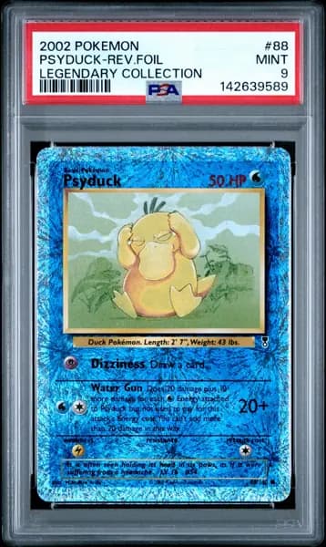 2002 POKEMON LEGENDARY COLLECTION #88 PSYDUCK-REVERSE FOIL PSA 9