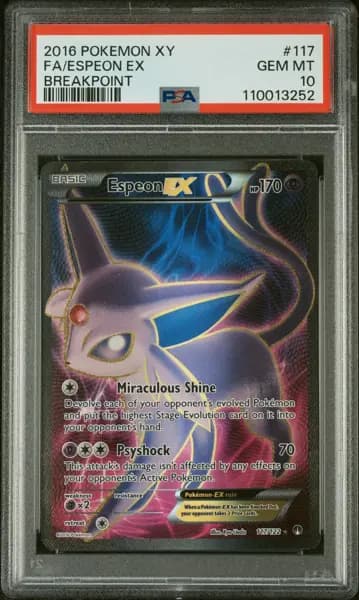 2016 POKEMON XY BREAKPOINT #117 FULL ART/ESPEON EX PSA 10