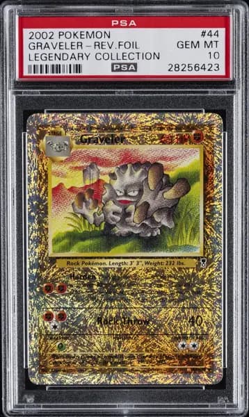 2002 POKEMON LEGENDARY COLLECTION #44 GRAVELER-REVERSE FOIL PSA 10