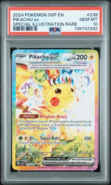2024 POKEMON SSP EN-SURGING SPARKS SPECIAL ILLUSTRATION RARE PIKACHU EX PSA 10