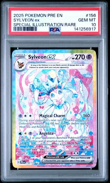2025 POKEMON PRISMATIC EVOLUTIONS SPECIAL ILLUSTRATION RARE SYLVEON EX PSA 10
